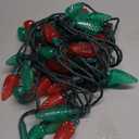 Brizled Red & Green Christmas Lights, 33ft 50 LED Faceted C9 Christmas Lights, Connectable Indoor Outdoor Roof String Light, 120V UL Certified Xmas Tree Light for Xmas Holiday Yard Garden Party