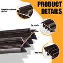 Pushglossy 4 Pcs 32" Long 1 3/4" Wide Replacement Door Bottom with Vinyl Fins Door Threshold Seal Bottom of Door Weatherstrip Kerf Weather Stripping for Doors, Brown