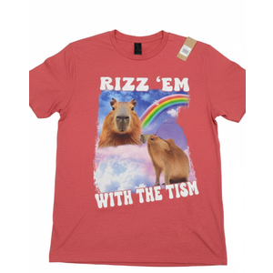 Rizz 'Em With The 'Tism Internet Meme TShirt, Small, Black