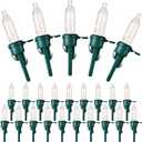 Honoson 120 Pack Christmas Replacement Mini Bulbs 3 V LED String Lights Outdoor Indoor Wide Angle Bulbs for Christmas Tree Garden Home (Green Base with Warm White Bulb)