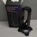 Tilted Nation Gaming Headset Stand | RGB Headphone Stand for Desk with Mouse Bungee and USB Hub (Cool and Clean Setup) Gaming Headset Holder - Perfect Gamer Gift Accessory (Black)