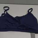 Women Sports Bra Swimsuit Top - Swim Bra Bikini Top Only 2026 Scoop Neck Bathing Suit (Blue, XL)