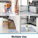 CRISTGEE Door Mat, Front Indoor Door Mat Faux Wool Non-Slip Entryway Rug Absorbent Abstract Throw Rug for Indoor Entrance Hallway Laundry Room, 32X48 Inches, Modern Blue Washable