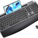 Amazon.com: GAMCATZ Ergonomic Wireless Keyboard with Wrist Rest-Low-Profile,Phone/Tablet Holder,Quiet DesignWindows & Mac OSFull Size Cordless USB Computer Keyboard for Desktop,Laptop, PC, Mac, Windows-Black : Electronics