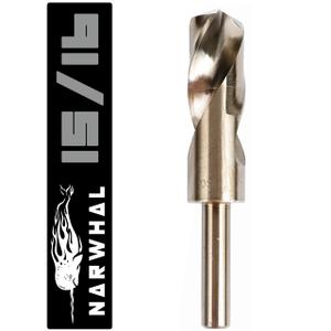 Narwhal 15/16 in Cobalt Drill Bits - 1 Pack - 6 in Length - M35 Cobalt Drill Bits with Storage Case - Perfect for Metal, Stainless Steel, Cast Iron, and More!