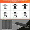 QuliMetal 7637 7635 Grill Replacements for Weber Spirit E210, E220, S210, S215, Spirit 200 & GS4 Spirit II E210, Spirit II E220 Series with Front-Mounted Control, 15.3" Flavorizer Bars & 17.5" Grates