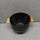 Dicunoy Large Metal Colander with Wood Handle, Deep Black Strainer for Pasta, Fruits, Kitchen Drain, Storage