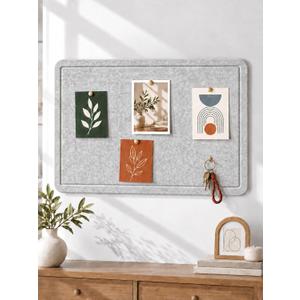 Felt Bulletin Board, 36" x 24" Pin Board for Home & Office, Grey