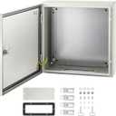 VEVOR NEMA Steel Enclosure, 16 x 16 x 6'' NEMA 4X Steel Electrical Box, IP66 Waterproof & Dustproof, Outdoor/Indoor Electrical Junction Box, with Mounting Plate