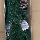 5 ft. Snow Flocked Unlit Artificial Pencil Christmas Tree Hinged with Pine Cones