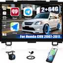 4 Core+64G for Honda CRV 2007-2011 Android Car Radio Stereo with Wireless A-pple CarPlay Android Auto WiFi GPS, 9" Touchscreen Bluetooth Upgrade Head Unit 28-UI Mirror Link Backup Cam Mic USB