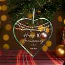 ZUNON 10 Year for Wife 10th Wedding Couple Marriage Husband Ornament Valentines Her Him Years as Mr and Mrs Ideas Hanging Decorations 3" Christmas Ornaments 2025 (10th Anniversary