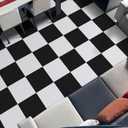 Alow Peel and Stick Floor Tile, 30pcs Self-Adhesive Peel and Stick Flooring, Black and White Vinyl Flooring Waterproof Suit for Kitchen,Toilet RV and More12inX12in