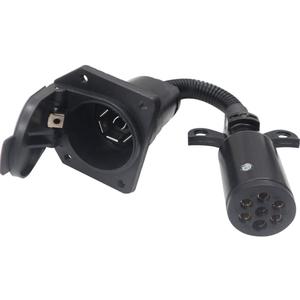 7 Pole to 7 Way RV Trailer Adapter Connector, OEM Standard 7 Pin Round to 7 Blade Wiring Harness for Semi Trucks & Commercial Vehicles