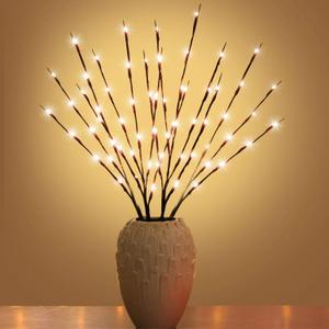 Led Branch Light Battery Operated Lighted Branches Vase Filler Willow Twig Lighted Branch 30 Inch 20 LED for Christmas Home Party Decoration Indoor Outdoor Use Pack of 2 Warm White