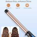1 Inch Curling Wand Long Barrel, Dual Voltage Hair Curling Iron Wand Ceramic for Long Hair,10 Adjustable Temp