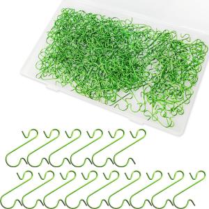 TIHOOD 300PCS Ornaments Hooks, Christmas Ornament Hooks, Hooks for Christmas Ornaments, Ornaments Hooks for Christmas Trees, Christmas Tree Decoration Hangers (Green)