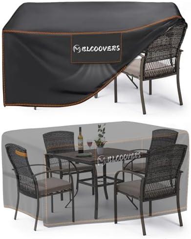 MBLCOOVERS Patio Set Covers Waterproof Outdoor, Square Patio Table Covers, Outdoor Sectional Sofa Wicker Rattan Dining Set Cover Black 94"(L) x94(W) x28(H)