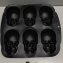 6 Cavity Skull Cake Pan with 2 Fridge Magnets, Halloween Skull Silicone Molds for Baking Chocolate Resin