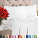 Queen Size 4 Piece Sheet Set - Comfy Breathable & Cooling Sheets - Hotel Luxury Bed Sheets for Women & Men - Deep Pockets, Easy-Fit, Extra Soft and Wrinkle Free Sheets - White Oeko-Tex Bed Sheet Set