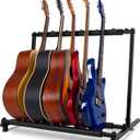 AODSK 5 Multi Guitar Stand Rack with Folding Design,Multiple Guitars Stand,Portable Black Guitar Holder,Black Guitar Display Holder for Guitar & Bass,Studio & Home (Square-5 Holder)