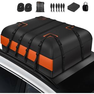 Car Rooftop Waterproof Bag,20 Cubic Feet Large Capacity Waterproof Car Rooftop Cargo Carrier Roof Bag for All Vehicle with/Without Racks-Anti-Slip Mat,10 Straps,6 Door Hooks,Luggage Lock