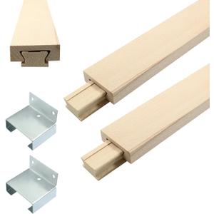 2pcs Wooden Drawer Slides, 16/40cm Wood Center Mount Guide Track Replacement Part (400mm)