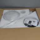 46 Inch Modern Ceiling Fans with Lights, Flush Mount Ceiling Fan with Light and Remote/APP Control, 5 Reversible 6 Speeds Curved Blades, 3 CCT Dimmable Lights for Bedroom, White