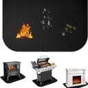 Under Grill Mats for Outdoor Grill, 42 x 24 inch Double-Sided Fireproof Grill Pad for Fire Pit, Oil-Proof Waterproof Fireplace Mat Fire Pit Mat for Decks and Patios