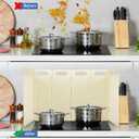 Geelin 10 Sided Oil Splatter Guard 5.7''x15.7'' Protection Splatter Shield for Stove for Kitchen Frying, Heat Resistant, Easy Clean, Adjustable Panels for Ultimate Protection