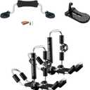 Kayak Roof Rack, Aluminum Kayak Carrier Folding J-Style Universal 4-in-1 Multifunction with Kayak Roller and Car Door Step for Canoe, SUP, Kayaks, Surfboard Rooftop Mount on SUV Car Truck Crossbars