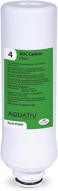 AquaTru Classic VOC Carbon Replacement Filter (Stage 4) Compatible with AquaTru Classic, Classic Smart & Under Sink Purifier Models (Green)