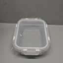 KOMUEE 30 oz 5 Pack Glass Meal Prep Containers, Glass Storage Containers with Lids - Dishwahser, Microwave, Oven and Freezer Safe, White