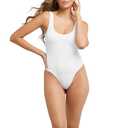 Maidenform Womens M Smoothing Seamless Bodysuit, Built-in-bra With Scoop Neckline Shapewear, White, Large US Size M