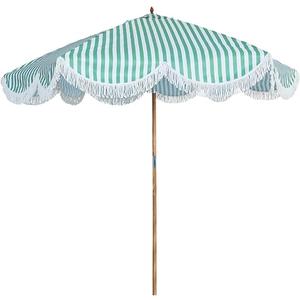 Talltalk 6 ft Outdoor Beach Patio Steering Umbrella with Fringe, Steel Pole, Steel Ribs and Carry Bag Elegant Table UPF 50+ UV Boho Umbrella for Outdoor Picnic Beach Backyard