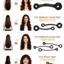 BONNET QUEEN Heatless Hair Curler Set (2Pcs), Heatless Curls Overnight with Satin Hair Rollers, All-in-One Curling Rod for Hair Curlers to Sleep In, Black(For Bouncy Curls)