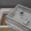 White Hallway Light Fixtures for Ceiling, 2-Light Farmhouse Industrial Flush Mount Ceiling Lights, 2-Pack Metal Kitchen Light Fixtures, Square Close to Ceiling Lights for Bedroom Living Room Entryway