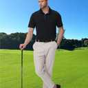 EOUOSS Golf Polo Shirts for Men Short Sleeve Moisture Wicking Dry Fit Performance Designed Collared Solid Casual Polo Shirt Black Medium (M)