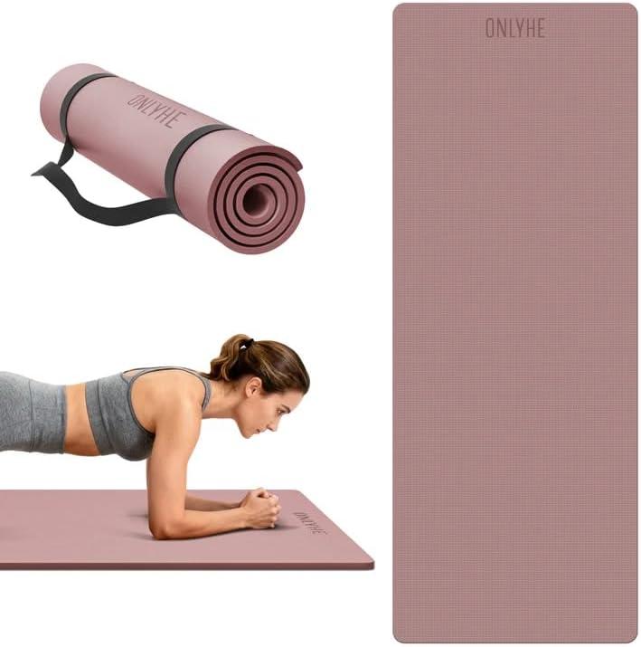 Yoga Mat Extra thick 8mm 72" x 26" Exercise mat, Soft Lightweight TPE Fitness Mat with strap, High Elasticity, Anti-fatigue,non-slip mat for Women, Yoga, Camping, Travel, Gym & Outdoor | 0.32"Th