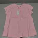 PATPAT Girls Pleated Short Sleeve T Shirt Size 9-10 Years Pink Pain Summer Crewneck Shirts Kids Casual Preppy Fashion Tops Tees