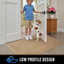 PLEASOR Front Door Mat Outside Entrance, Absorbent and Dirt Resistant Welcome Mat Indoor Outdoor, Non-Slip Backing Entry Mat, Fade Resistant, Easy Clean Low Profile Doormat for Entryway, 36x24, Beige