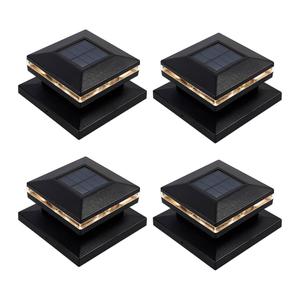 MAGGIFT 15 Lumen Outdoor Cap Light for Fence Deck or Patio, Solar Powered, Warm White High Brightness SMD LED Lighting, Lamp Fits 4x4, 5x5 or 6x6 Wooden Posts, 3 Pack