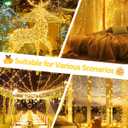 2 Pack String Lights Battery Operated with Timer, 66FT 200 LED Waterproof Battery Twinkle Lights, 8 Modes Fairy Light for Indoor & Outdoor Party Bedroom Porch Tree Christmas Decorations (Warm White)