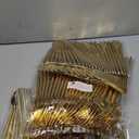 SUT 150PCS Gold Plastic Silverware, Plastic Utensils,Gold Silverware Disposable,Disposable Utensils Heavy Duty,Plastic Cutlery Set,Includes:50 Knives, Forks and Spoons for Party, Birthday,Wedding