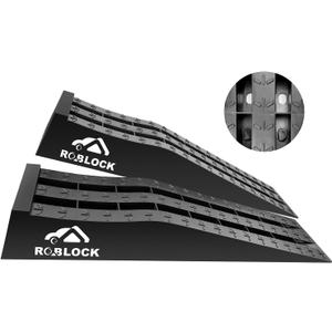 ROBLOCK Heavy Duty Car Ramps for Oil Changes and Jack Support, Portable Low Profile Car Ramps for High Lift, Vehicle Ramps for Garage, 31.5''x8.1''x4.9'', G.V.W 10000 LBS, 2 Packs
