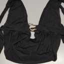 Women's Cute Summer Y2K Halter Top Sexy V Neck Tie Open Back Sleeveless Backless Going Out Tops for Women Club Party (Medium, Black)