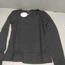 ANRABESS Long Sleeve Shirts for Women V Neck Ribbed Knit Fitted Fall Basic Tshirts Going Out Tops S