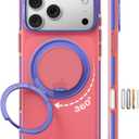 TORRAS O3 Hue for iPhone 17 Pro Max Case,4X Military-Grade Air Drop Protection with Shockproof Airbag Bumper,360 Magnetic Stand Compatible with MagSafe Phone Case, Colorblock Aesthetic, Blush Pink