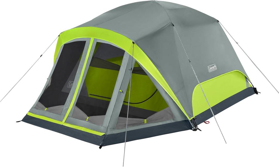 Coleman Skydome Camping Tent with Screened Porch & 5-Minute Setup, Weatherproof Tent with Rainfly & Carry Bag, Made of PFAS-Free Materials, Large