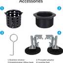 28 Inch Linear Shower Drain Bathroom Kitchen Matte Black Floor Drain Removable Capsule Pattern Cover Accessories Shower Drain 304 Stainless Steel Drain with Hair Strainer Adjustable Leveling Feet